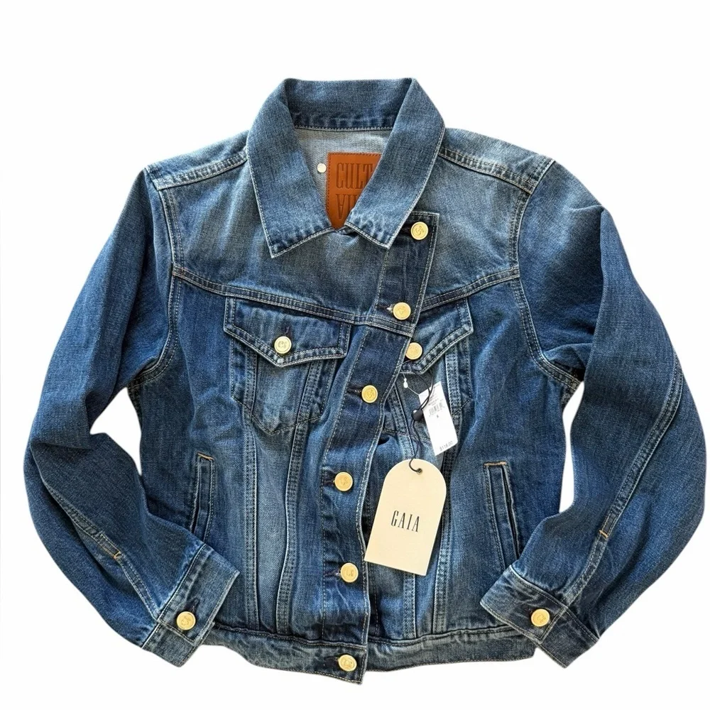 NWT Cult Gaia x Gap Asymmetrical Denim Women's Jeans Jacket Small